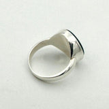 Men's Natural Green Gemstone Silver Ring