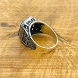 Men's Natural Stone Black Onyx Square Ring