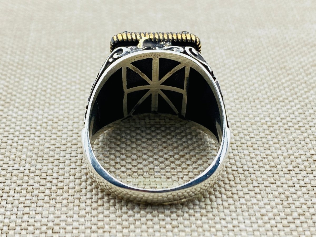 Men's Onyx Stone Black 925 Sterling Silver Ring