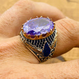 Men’s Oval Amethyst Ottoman Ring - TryAladdin