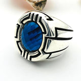 Men's Oval Blue Sapphire Stone Ring