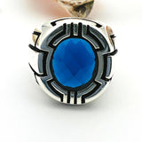 Men's Oval Blue Sapphire Stone Ring