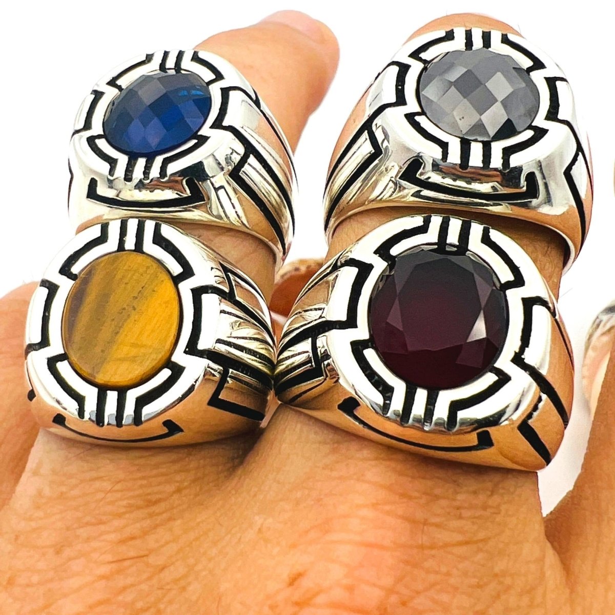 Men's Oval Red Ruby Stone Ring