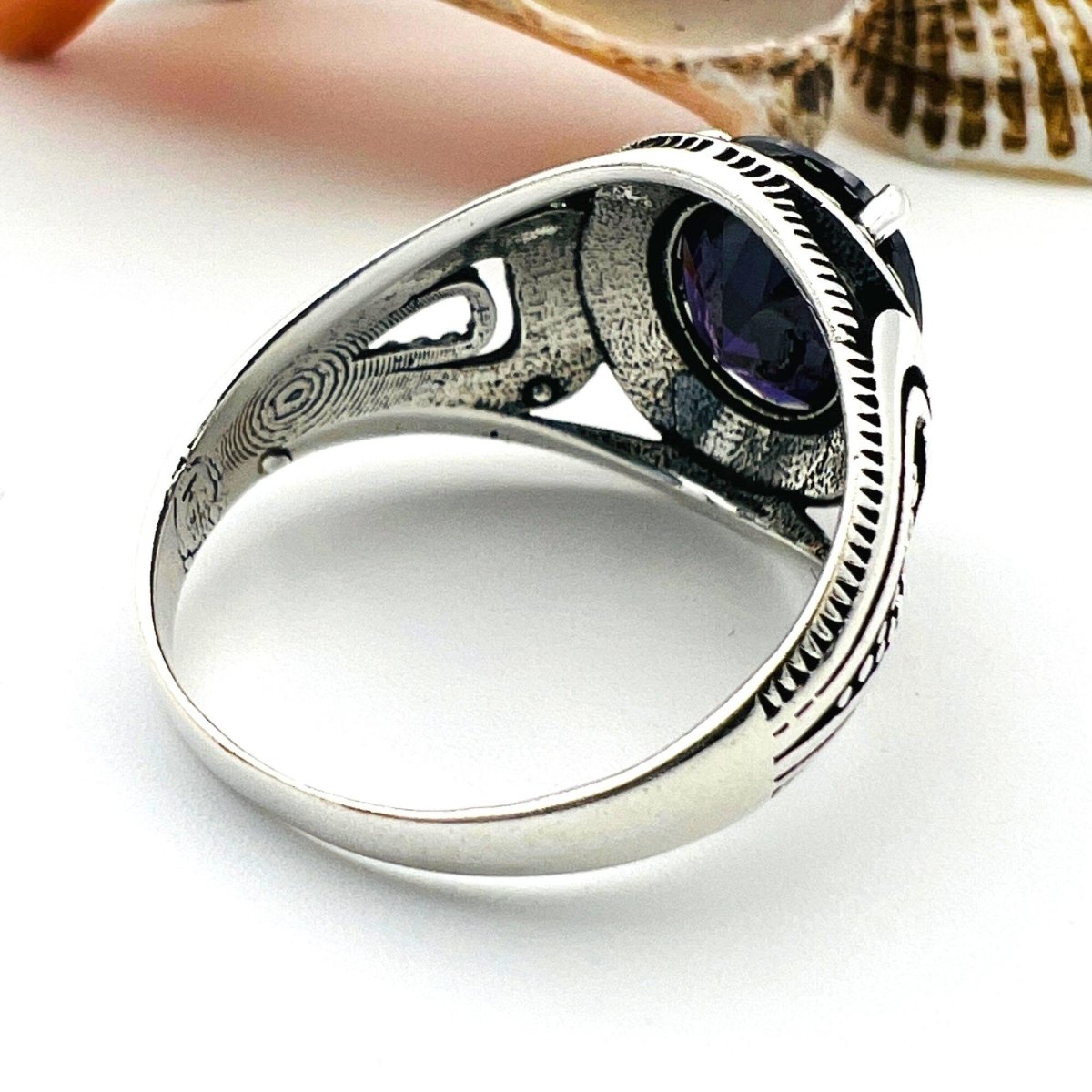 Men's Purple Amethyst Stone Ring