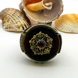 Men's Red Agate Silver Ring