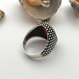 Men's Red Agate Stone Jewelry Ring