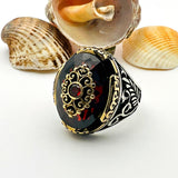 Men's Red Ruby Gemstone Ring