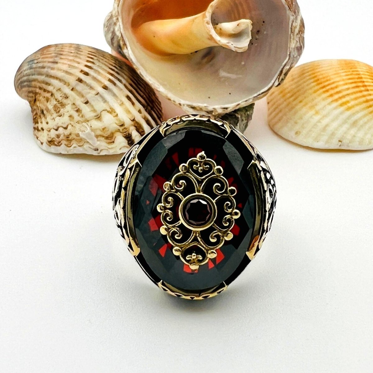 Men's Red Ruby Gemstone Ring