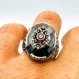 Men's Red Ruby Gemstone Ring