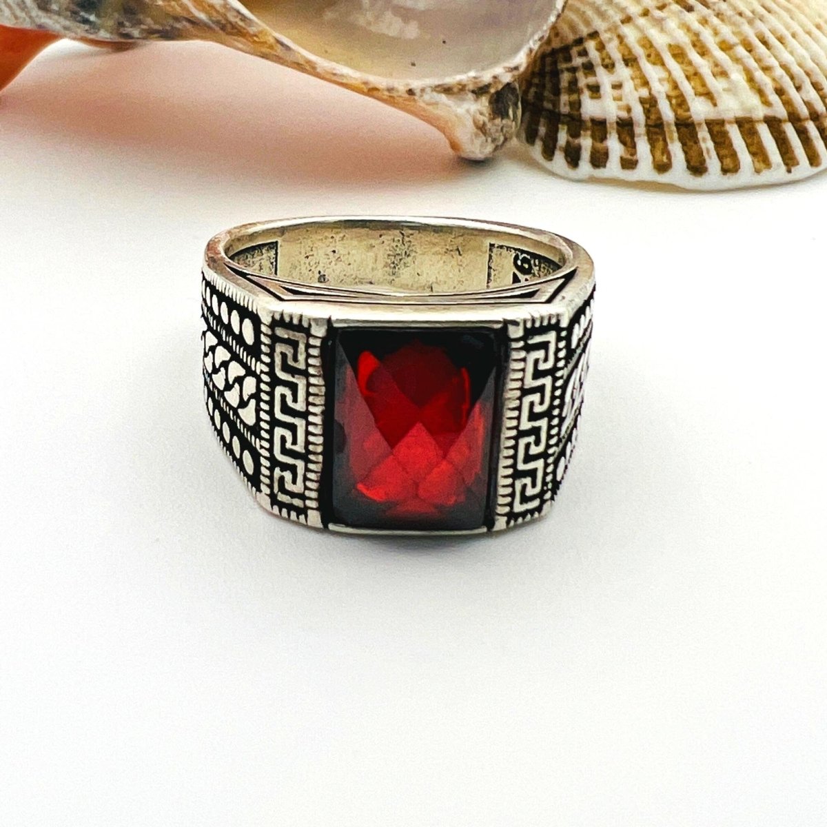 Men's Red Ruby Stone Ring