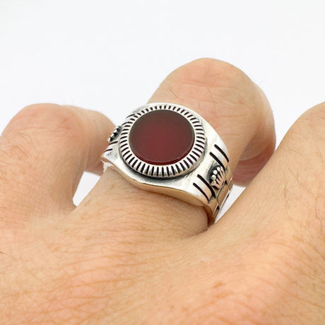 Men's Red Stone Ring