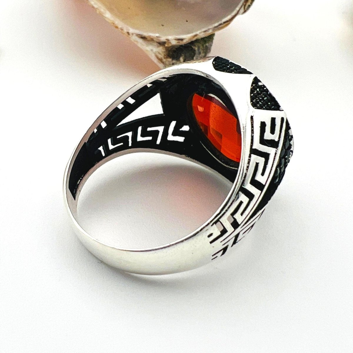 Men's Red Zircon Stone Ring