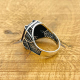 Men's Ruby Silver Ring