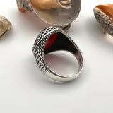 Men's Ruby Stone Silver Ring