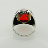 Men's Ruby Stone Silver Ring