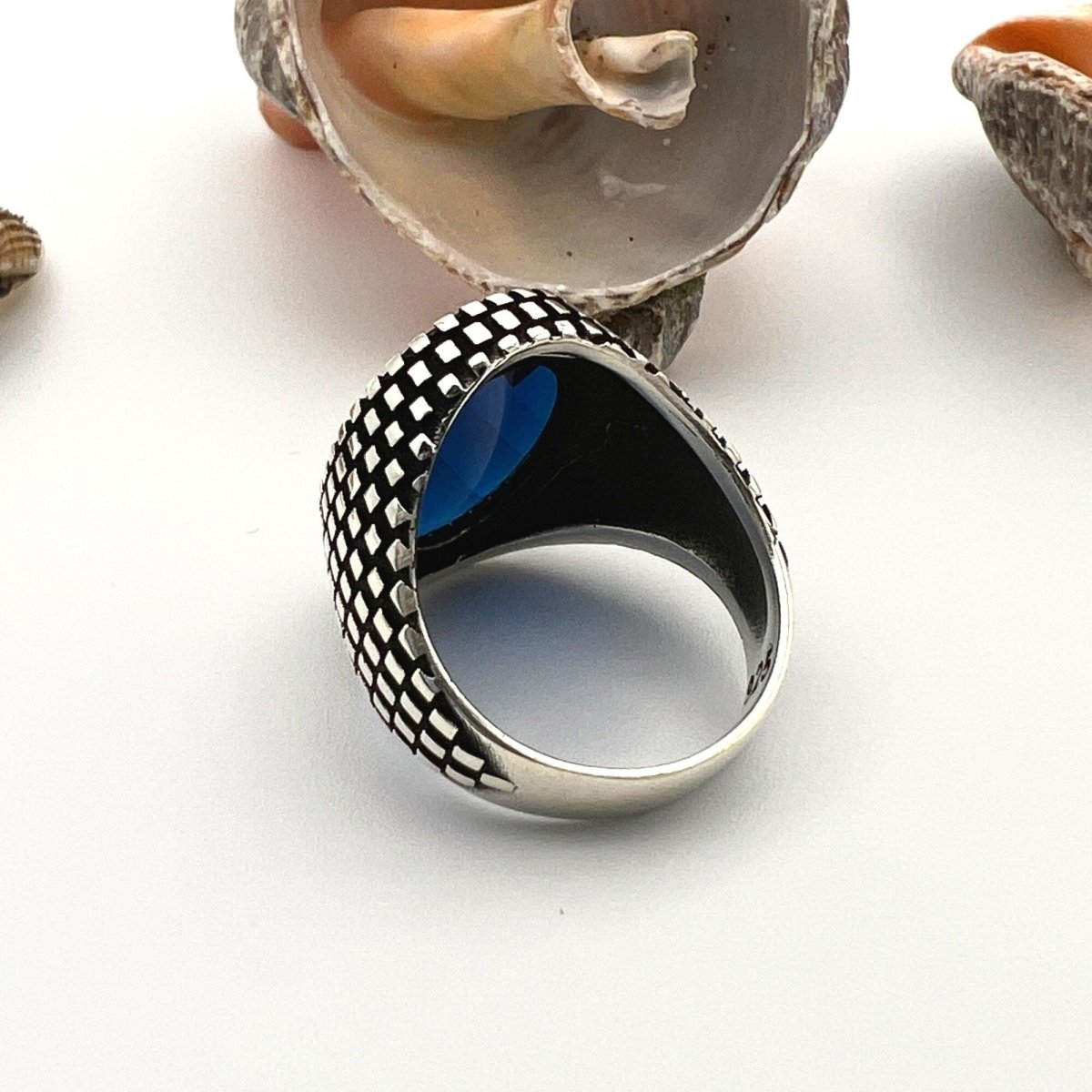 Men's Sapphire Stone Blue 925 Sterling Silver Ring