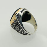 Men's Sapphire Stone Silver Ring