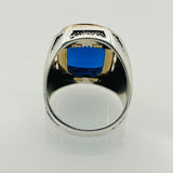 Men's Sapphire Stone Silver Ring