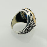 Men's Sapphire Stone Silver Ring