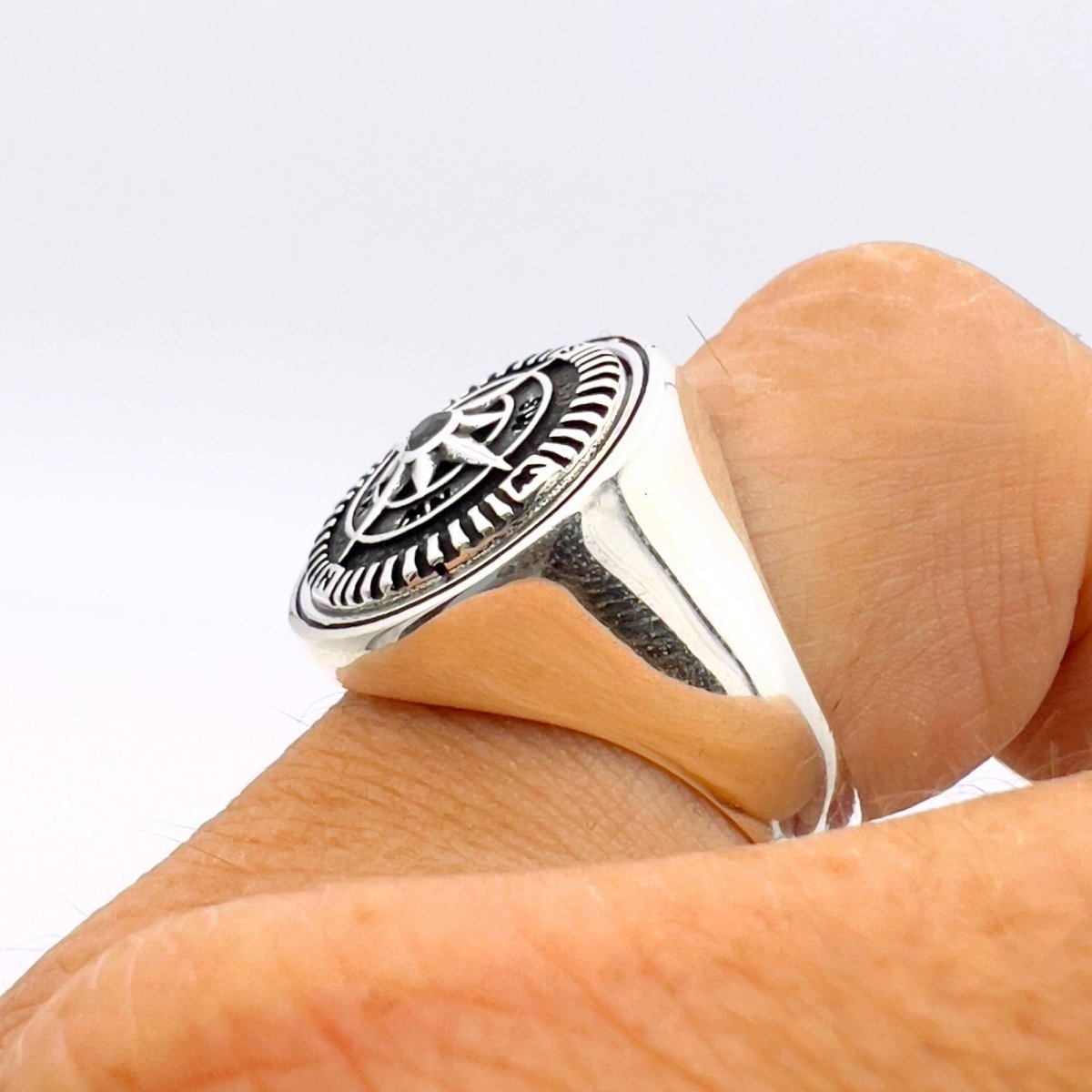 Men's Silver Ring with Black Onyx Stone