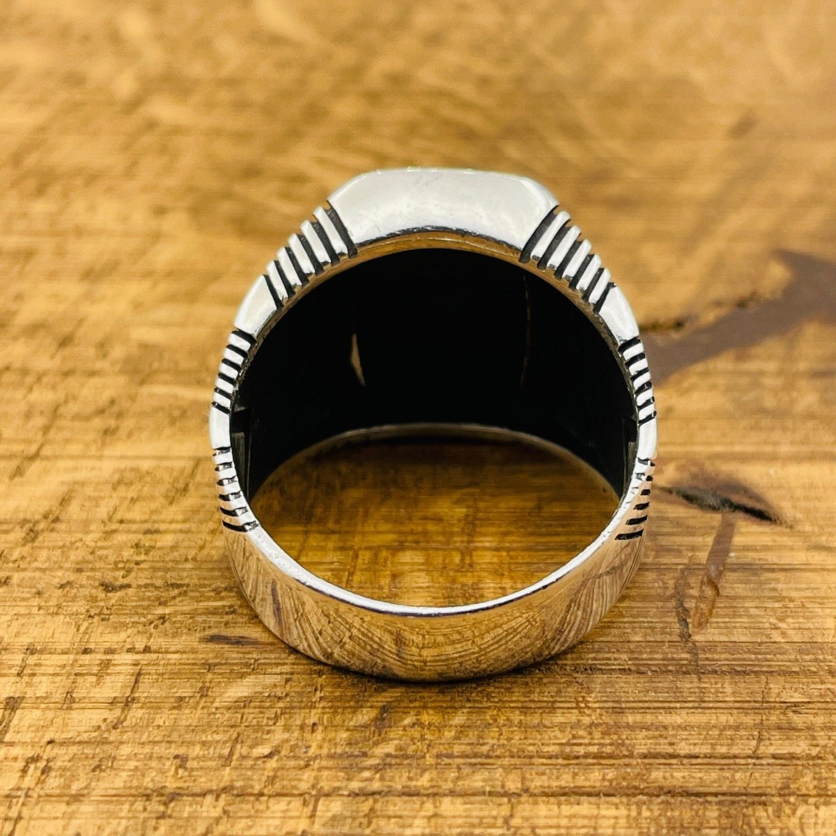 Men's Silver Ring with Black Onyx Stone