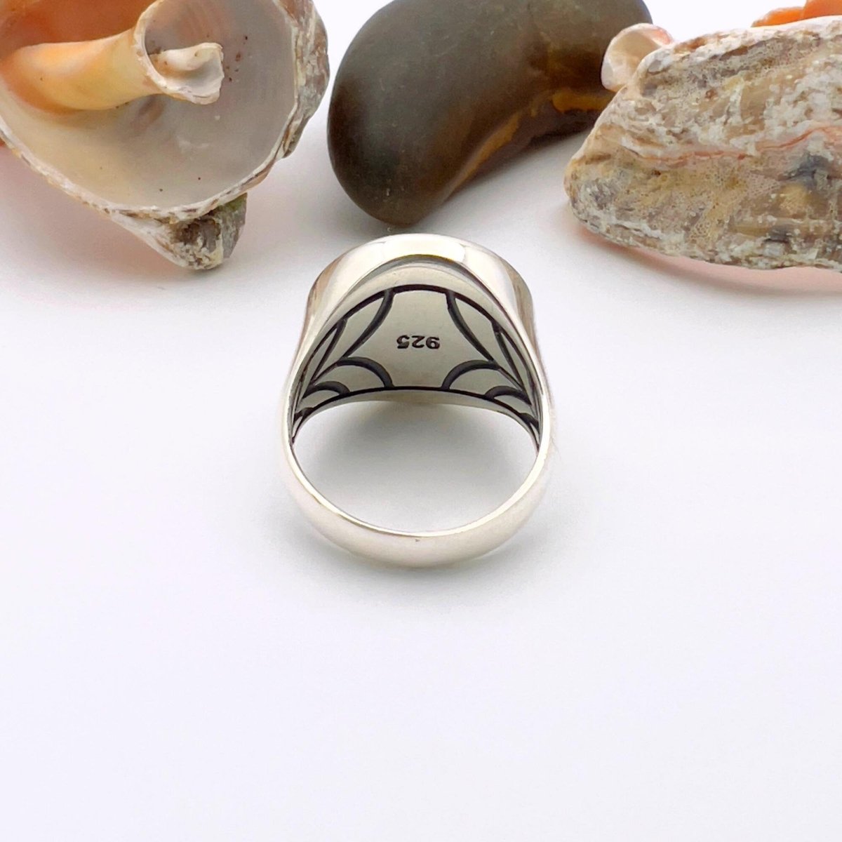 Men's Silver Ring with Black Onyx Stone