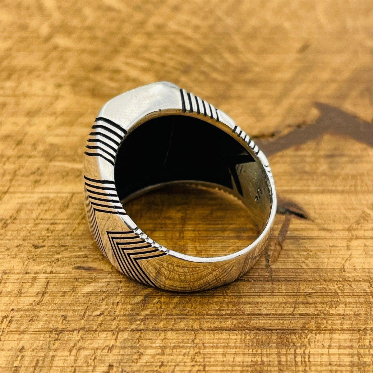 Men's Silver Ring with Black Onyx Stone