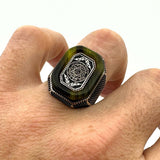 Men's Silver Star of David with Seal of Solomon Ring