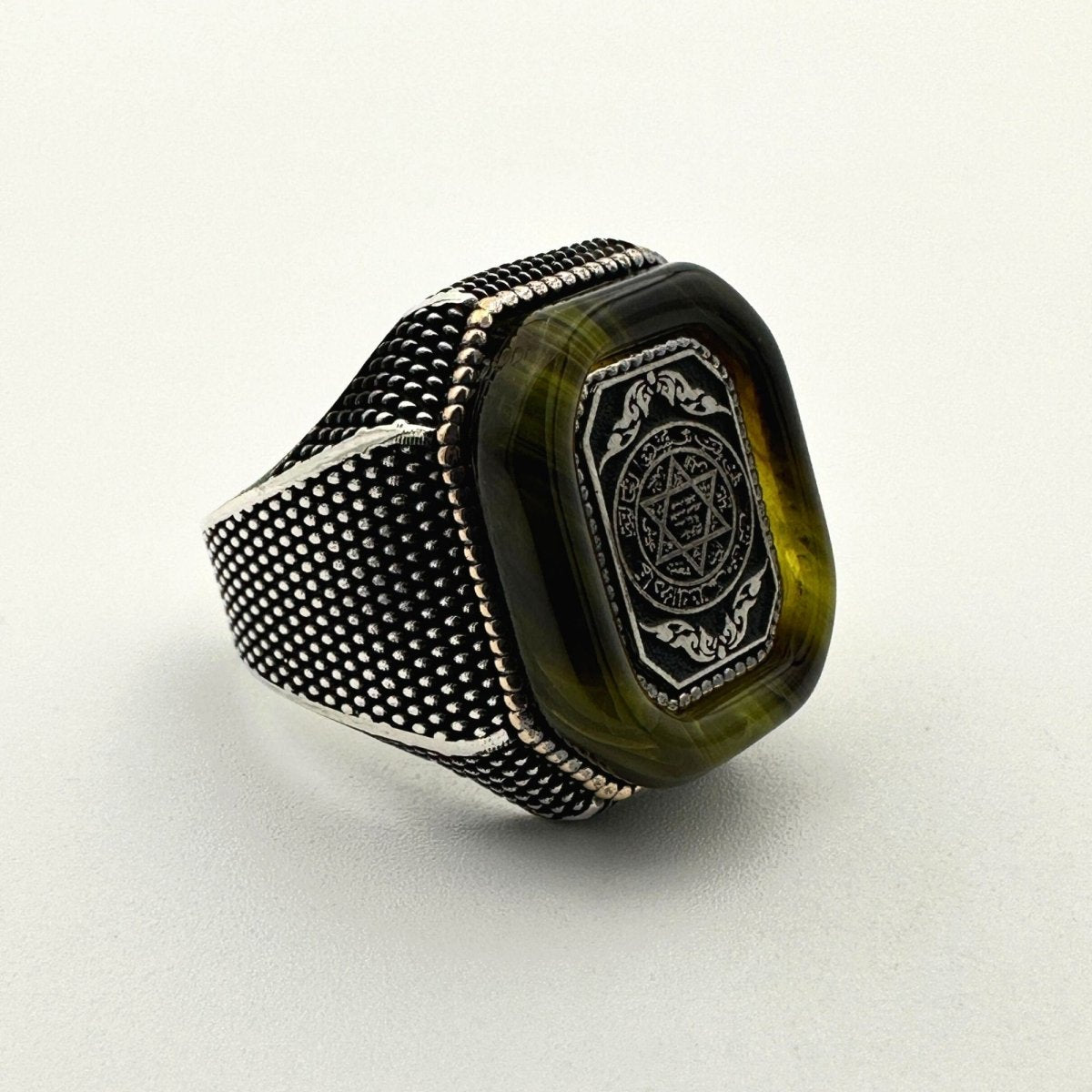 Men's Silver Star of David with Seal of Solomon Ring