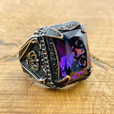 Men’s Square Amethyst Ottoman Ring