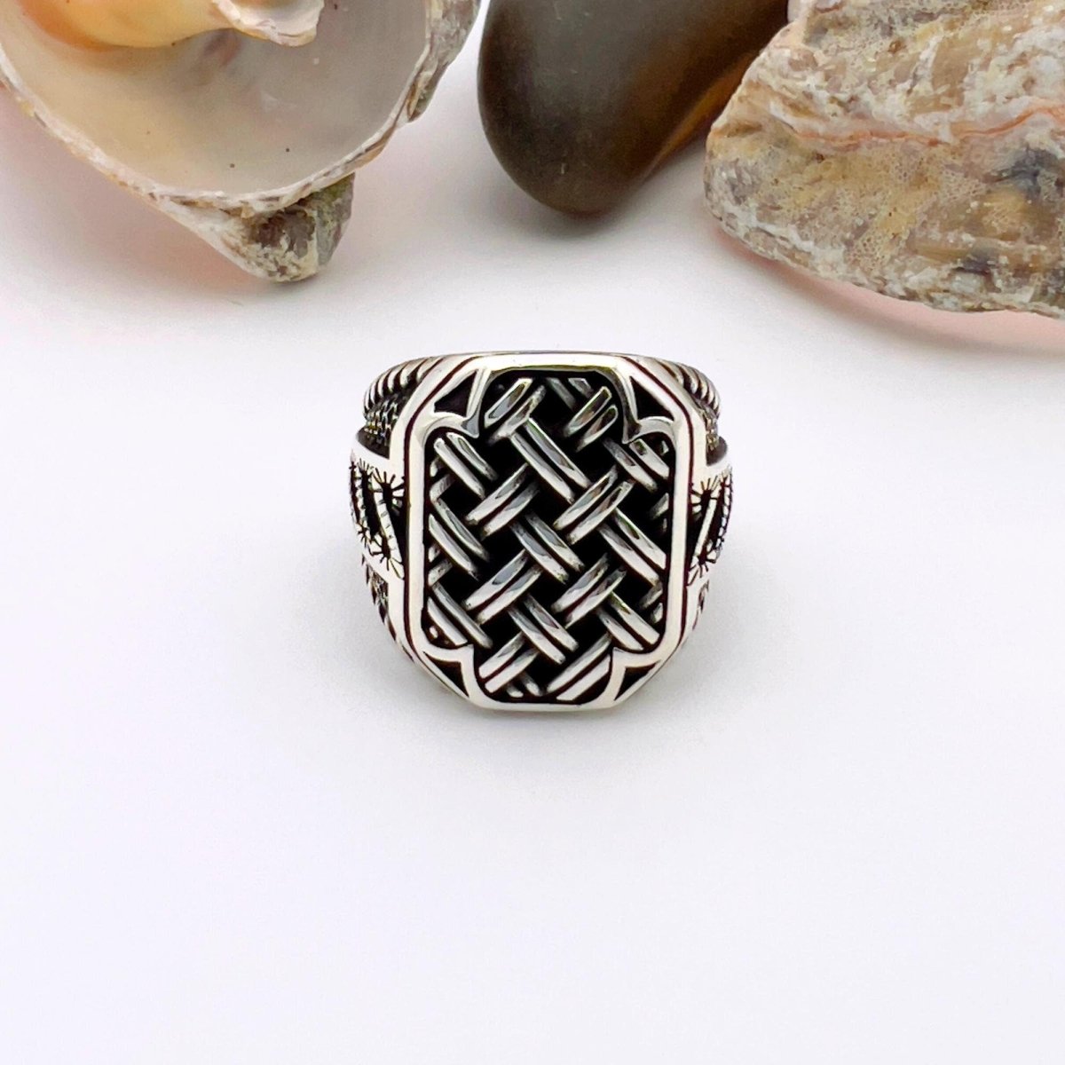 Men's Square Silver Ring