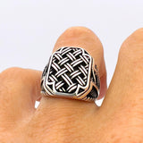 Men's Square Silver Ring