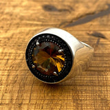 Men's Sultanite Gemstone Silver Ring