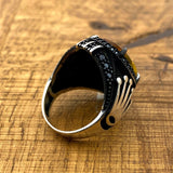 Men's Sultanite Stone Crown Detailed Silver Ring