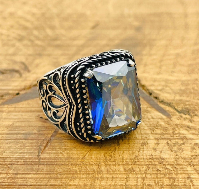 Men's Tanzanite Silver Ring