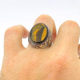 Men's Tiger Eye Silver Ring