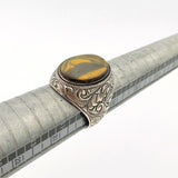 Men's Tiger Eye Silver Ring