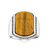 Men's Tiger Eye Stone Silver Ring