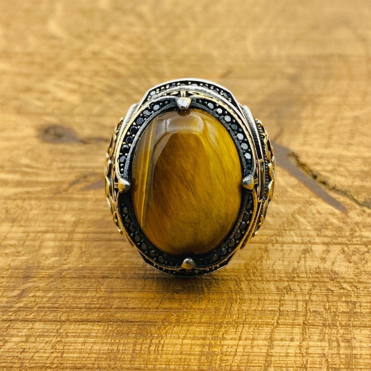 Men's Tiger's Eye Stone Ring