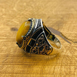 Men's Tiger's Eye Stone Ring