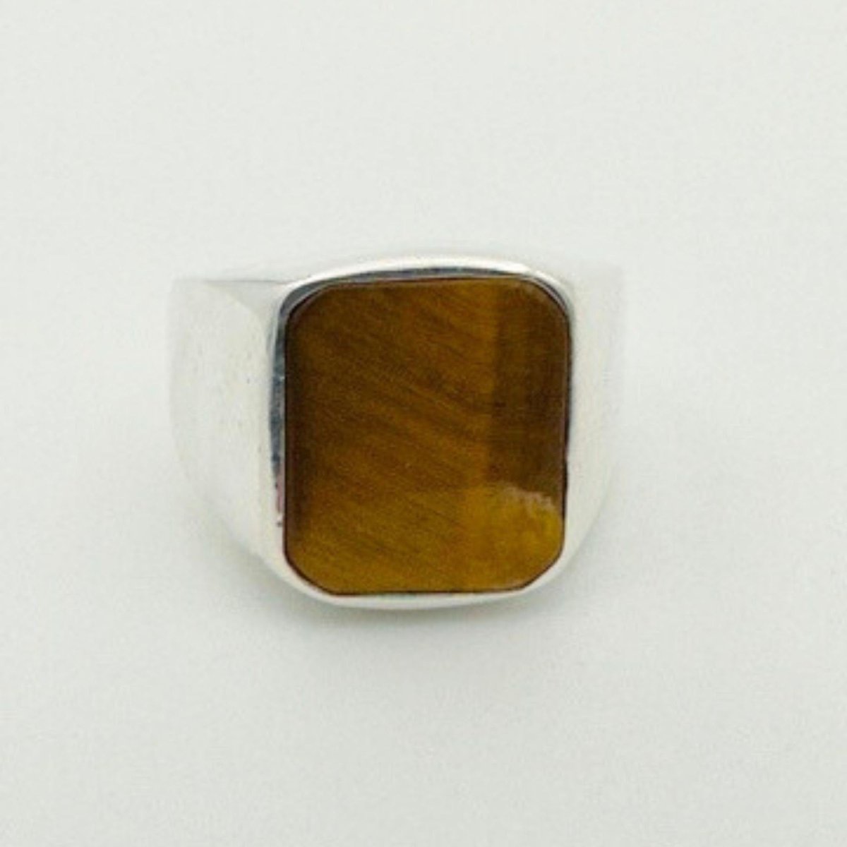 Men's Tiger's Eye Stone Silver Ring