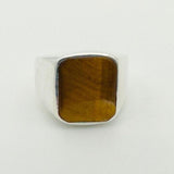 Men's Tiger's Eye Stone Silver Ring