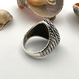 Men's Tiger's Eye Stone Silver Ring