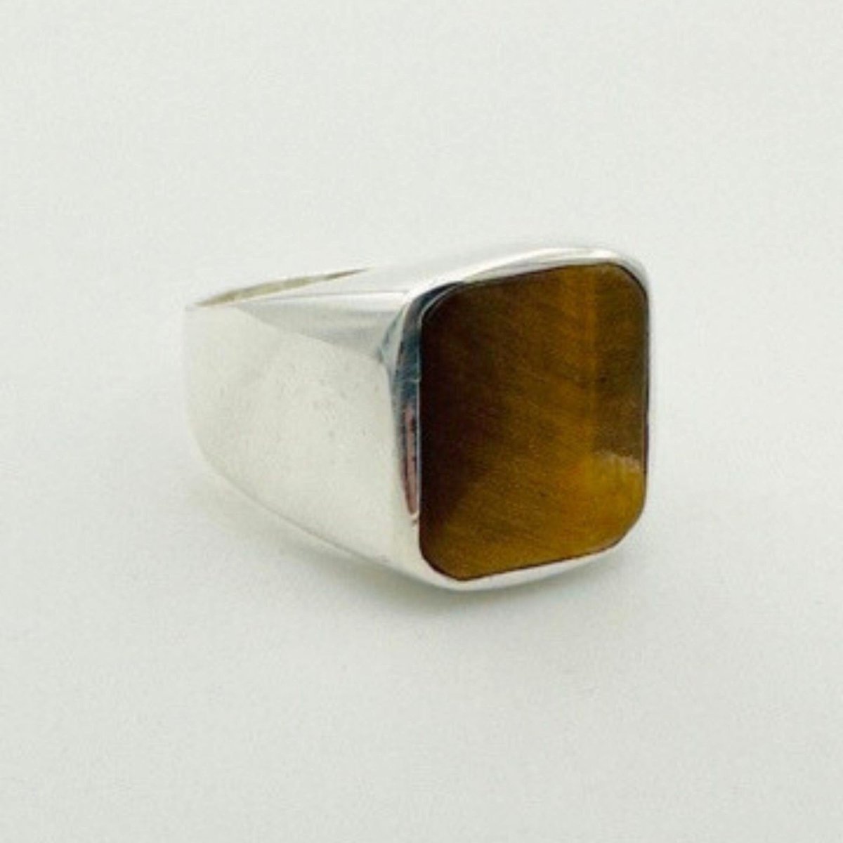 Men's Tiger's Eye Stone Silver Ring