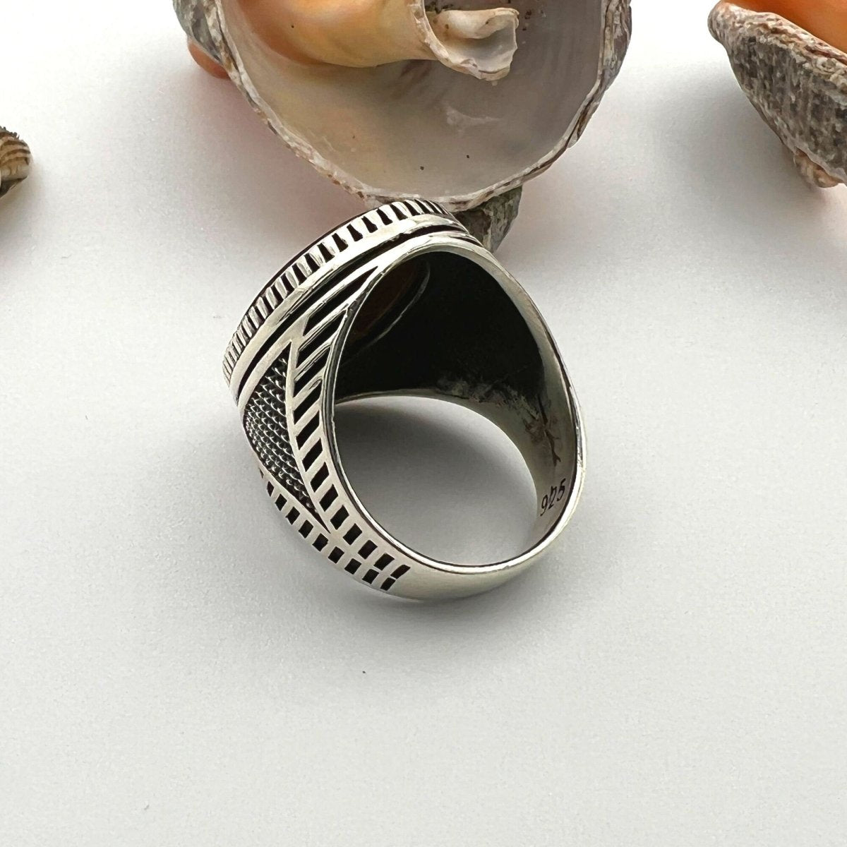 Men's Tiger's Eye Stone Silver Ring