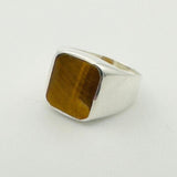 Men's Tiger's Eye Stone Silver Ring