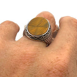 Men's Tiger's Eye Stone Silver Ring