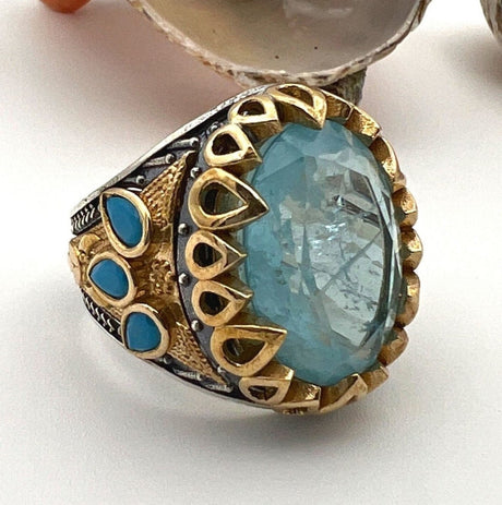 Men's Tourmaline Paraiba Stone Ring