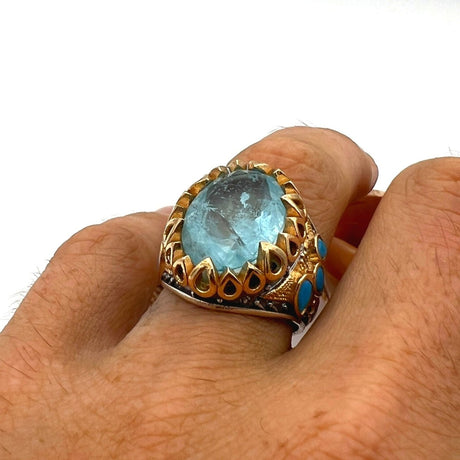 Men's Tourmaline Paraiba Stone Ring