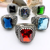 Men's Turkish Onyx Square Sterling Silver Ring